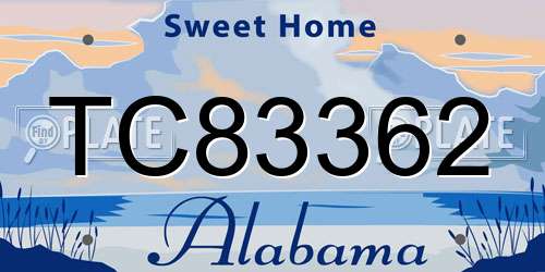 TC83362 Alabama License Plate