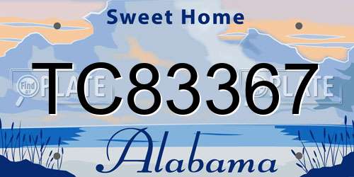 TC83367 Alabama License Plate