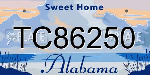 TC86250 Alabama License Plate