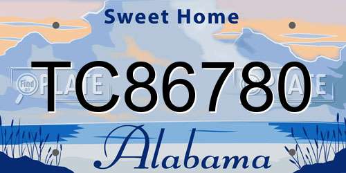 TC86780 Alabama License Plate