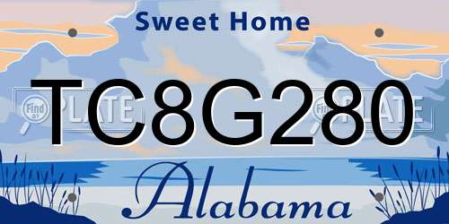 TC8G280 Alabama License Plate