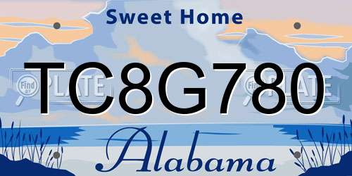 TC8G780 Alabama License Plate