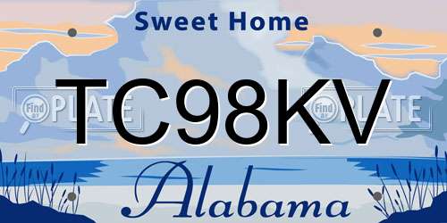 TC98KV Alabama License Plate
