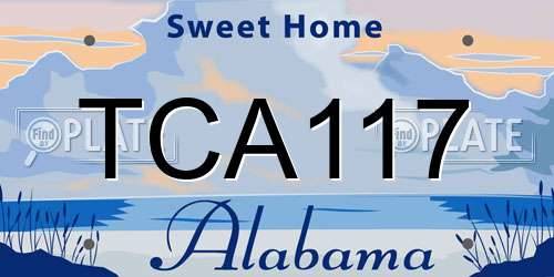 TCA117 Alabama License Plate