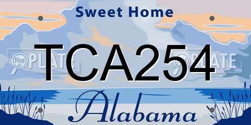 TCA254 Alabama License Plate
