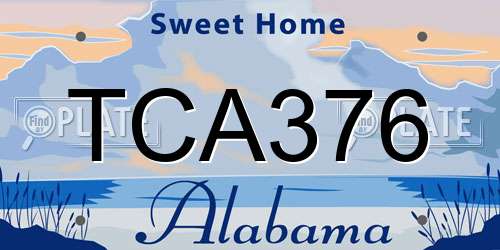 TCA376 Alabama License Plate