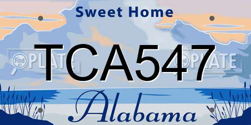 TCA547 Alabama License Plate