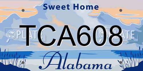 TCA608 Alabama License Plate