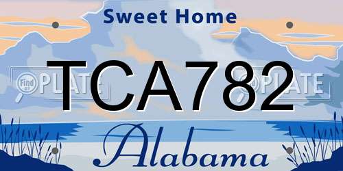 TCA782 Alabama License Plate