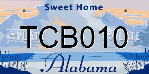 TCB010 Alabama License Plate