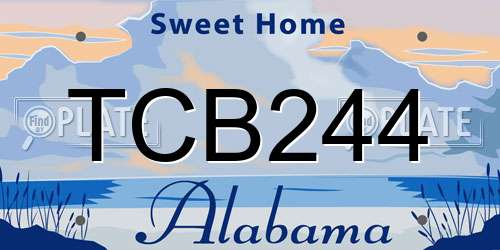 TCB244 Alabama License Plate