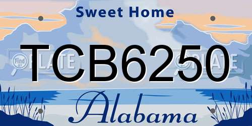 TCB6250 Alabama License Plate