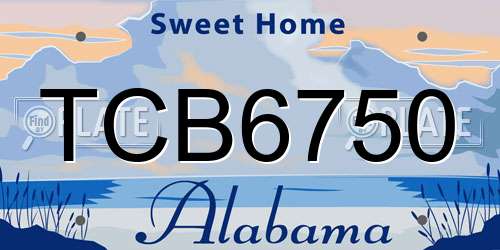 TCB6750 Alabama License Plate
