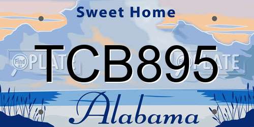 TCB895 Alabama License Plate