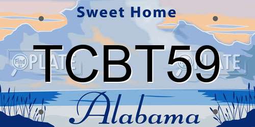 TCBT59 Alabama License Plate