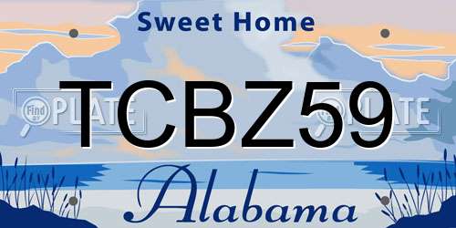 TCBZ59 Alabama License Plate