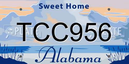 TCC956 Alabama License Plate
