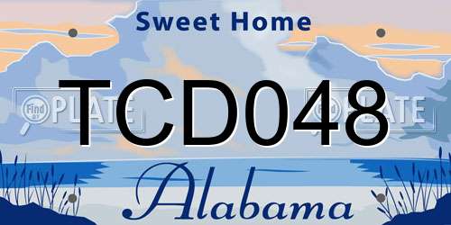 TCD048 Alabama License Plate