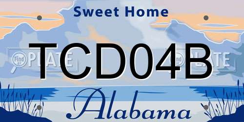 TCD04B Alabama License Plate