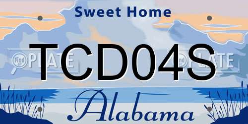 TCD04S Alabama License Plate