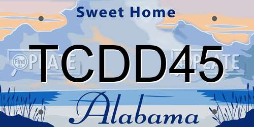 TCDD45 Alabama License Plate