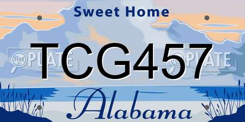 TCG457 Alabama License Plate