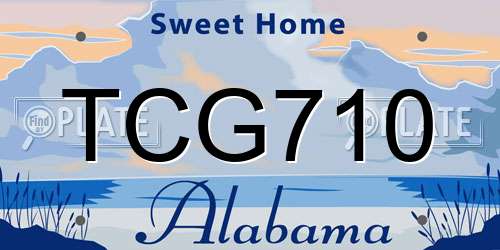 TCG710 Alabama License Plate
