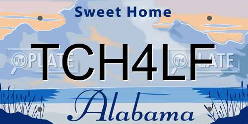 TCH4LF Alabama License Plate