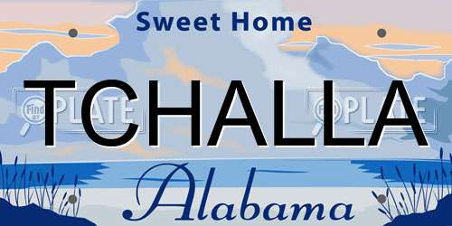 TCHALLA Alabama License Plate