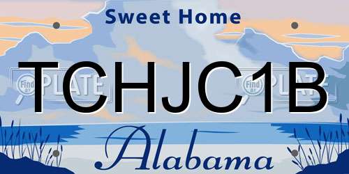 TCHJC1B Alabama License Plate