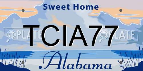 TCIA77 Alabama License Plate