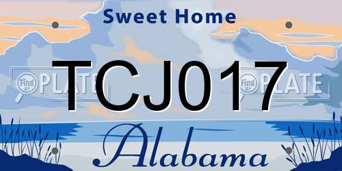 TCJ017 Alabama License Plate