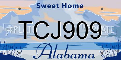 TCJ909 Alabama License Plate
