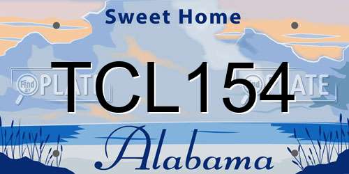 TCL154 Alabama License Plate
