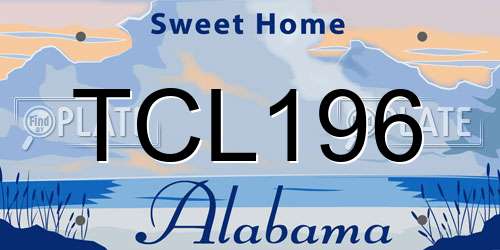 TCL196 Alabama License Plate