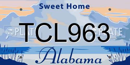 TCL963 Alabama License Plate