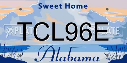 TCL96E Alabama License Plate