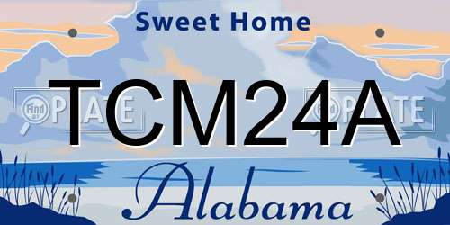 TCM24A Alabama License Plate