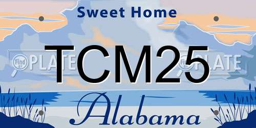TCM25 Alabama License Plate