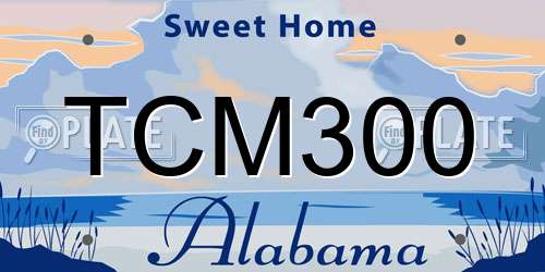 TCM300 Alabama License Plate