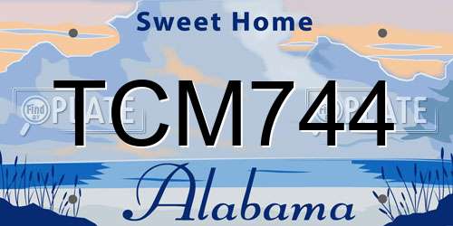 TCM744 Alabama License Plate