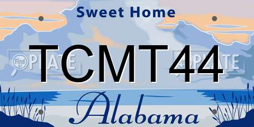 TCMT44 Alabama License Plate