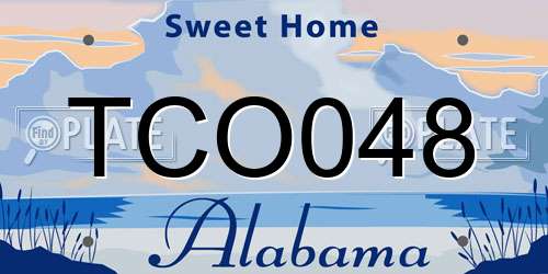 TCO048 Alabama License Plate