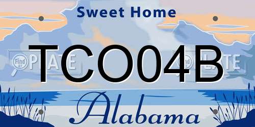 TCO04B Alabama License Plate