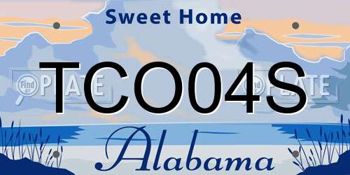TCO04S Alabama License Plate
