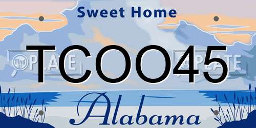 TCOO45 Alabama License Plate