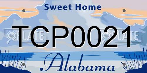 TCP0021 Alabama License Plate