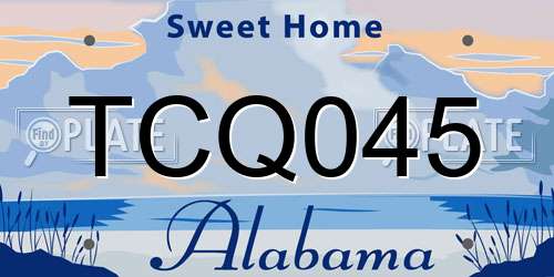 TCQ045 Alabama License Plate