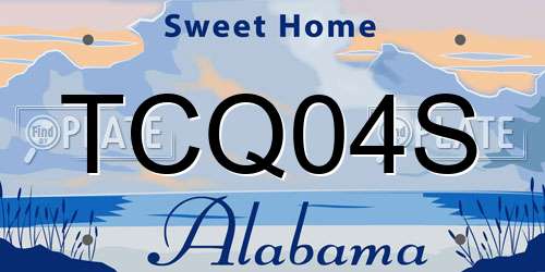 TCQ04S Alabama License Plate