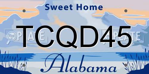 TCQD45 Alabama License Plate